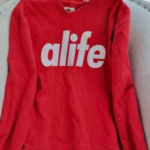 Alife Red Crewneck Sweatshirt with White Logo